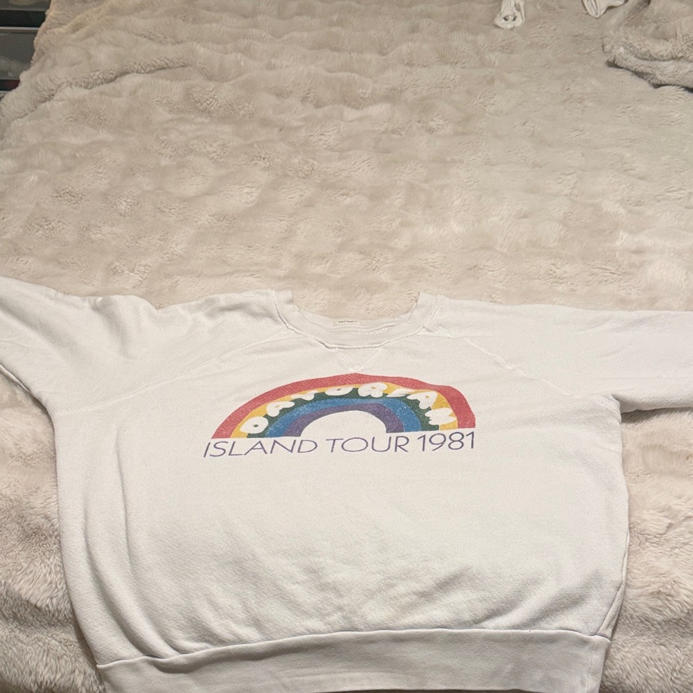 MOTHER White Sweatshirt with Rainbow Design